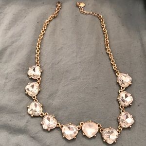 Gold and white faux diamond necklace